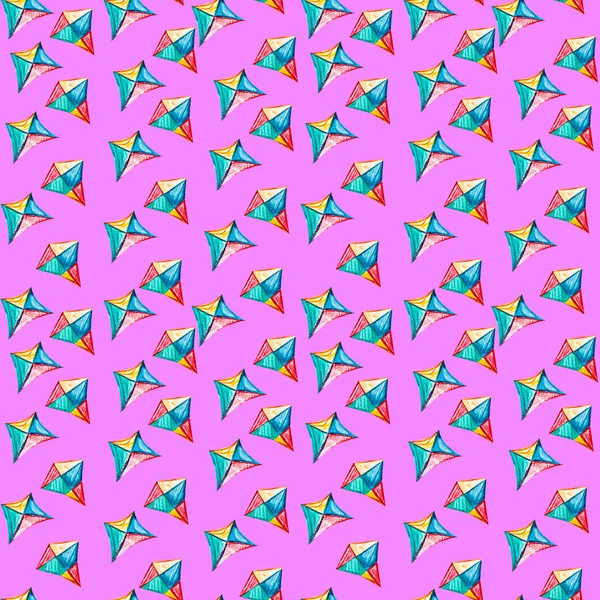 수채화 연이 있는 매끄러운 패턴. — 스톡 사진