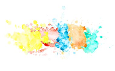 Çok renkli suluboya yatay şerit.