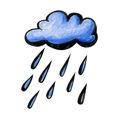 Parlak karikatür yağmur bulutu.