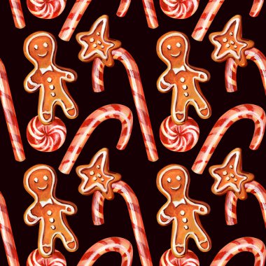 Noel kurabiyeleriyle kusursuz desen.