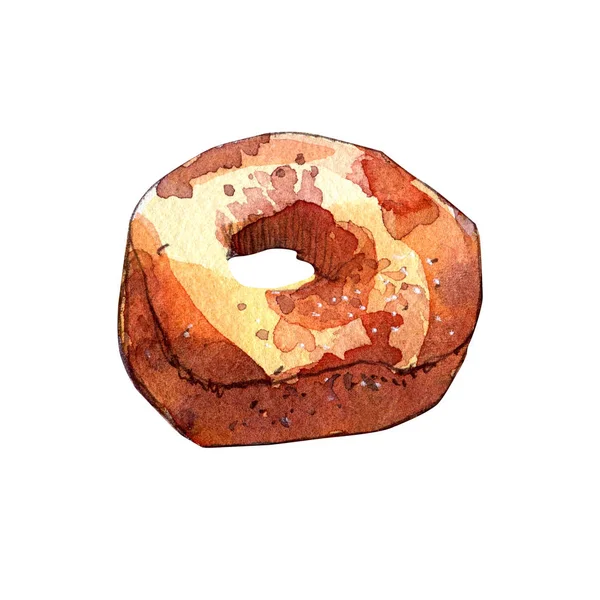 Suluboya çörek. Yemek illüstrasyonu.