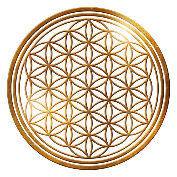 flower of life gold ornament energy cycle