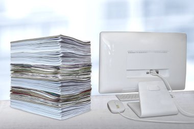 kağıt yığını dosya office masaüstü pc bilgisayar yığını