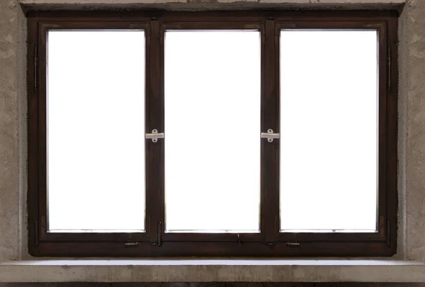 Okna stare drewniane ramki kiełki biały — Zdjęcie stockowe