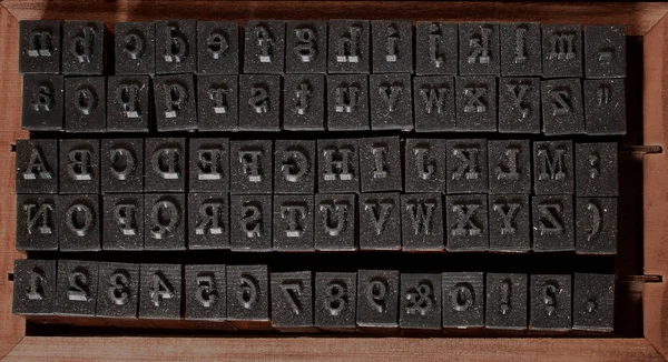 Pieczęć zestaw liter drukowanie zabawki alfabet Drukuj — Zdjęcie stockowe