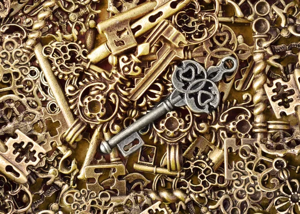 Key lock bunch keychain locks unlock sense — Stock Photo, Image