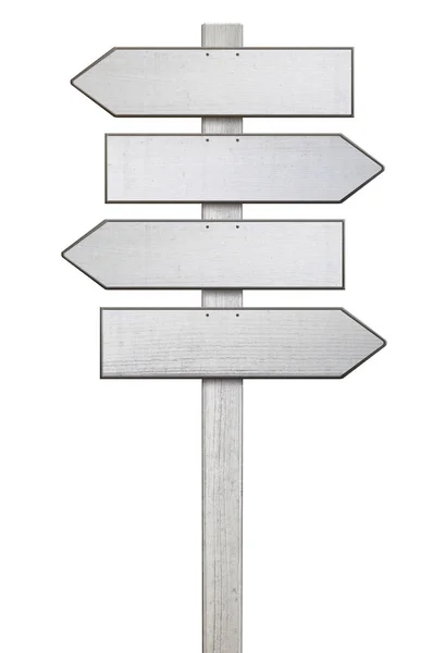 farklı yönde işaret tabelasını beyaz izole