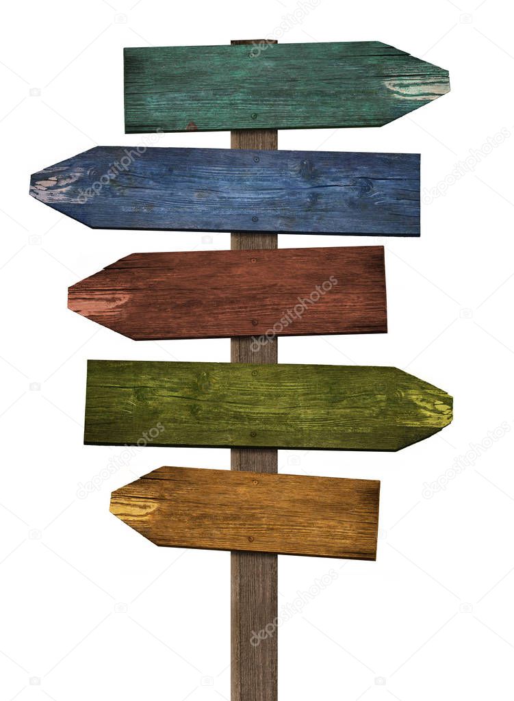 sign direction decision paths directions decide colorful