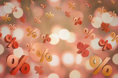 satışı yüzde indirim 3d resimde arka plan ışıltı