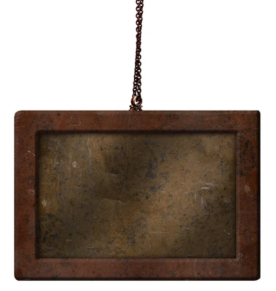 Escudo de metal oxidación cadena cobre latón bronce viejo —  Fotos de Stock