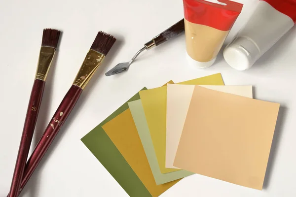 Pincel pintura color muestras colores patrones —  Fotos de Stock