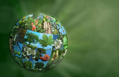 gezegen Dünya Doğa yeşil eco ekolojik doğal 3d çizim