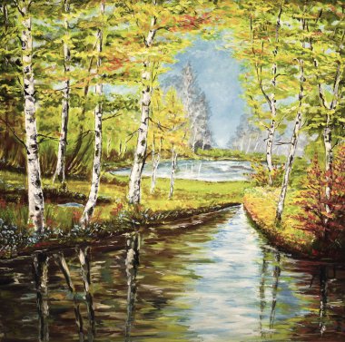 resim orman glade nehir creek Gölü su ağaçları