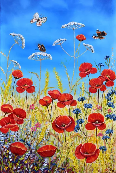 painting art nature beauty in nature flower sky