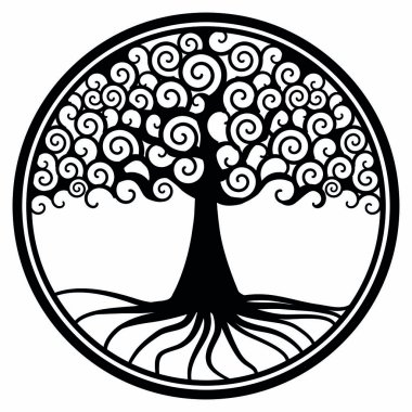 Dünya ağacı hayat ağacı tekerlek Altın Madalyon kolye