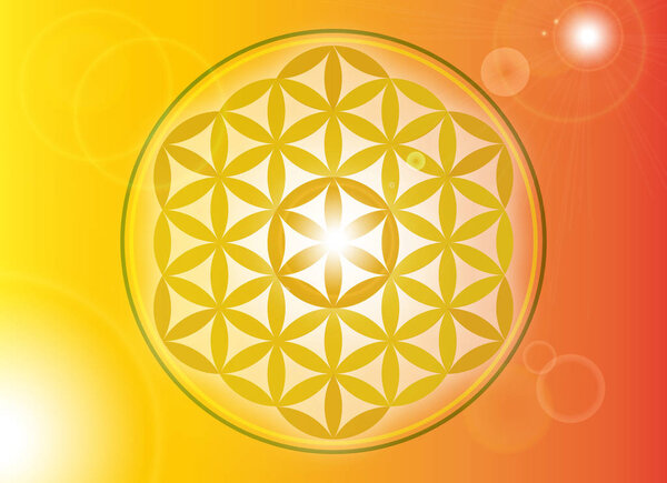 life flower gold isolated free ornament energy