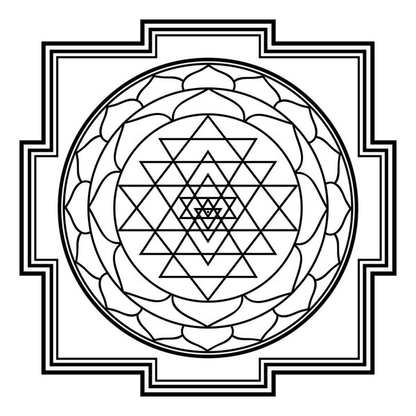 sriyantra shakti hold support geometry hinduism tantrism