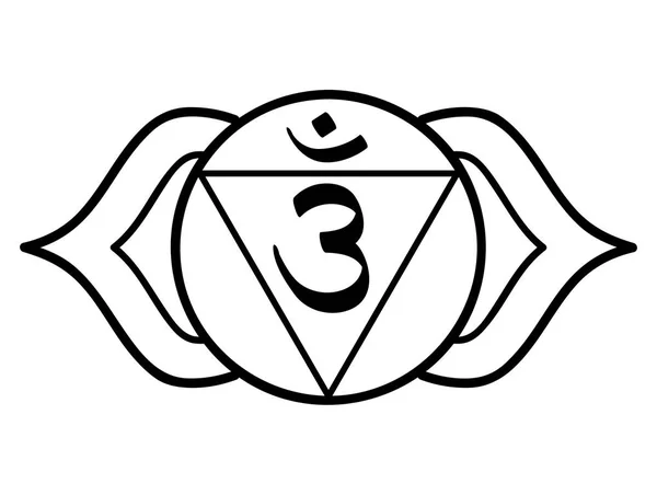 Ajna chakra forehead third eye center of the face — Stock Illustration Ajna chakra forehead third eye center of the face Royalty Free Stock Illustrations