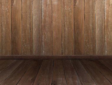 Ahşap duvarlar eski oda parkesi