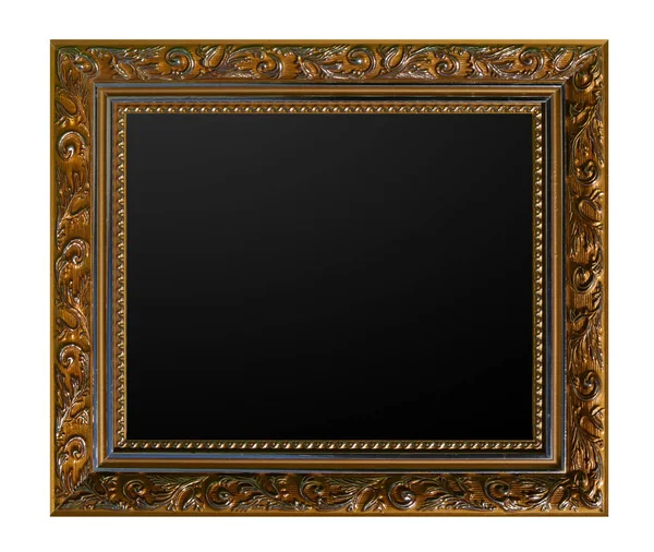Gold vintage picture frame isolated white background — Stock Photo, Image