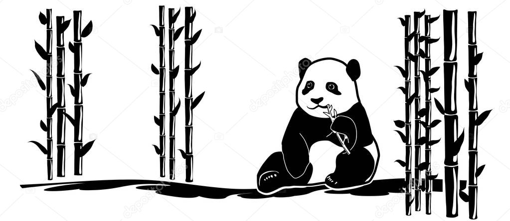 animal wall decal panda bamboo tatoo bear china japan asian