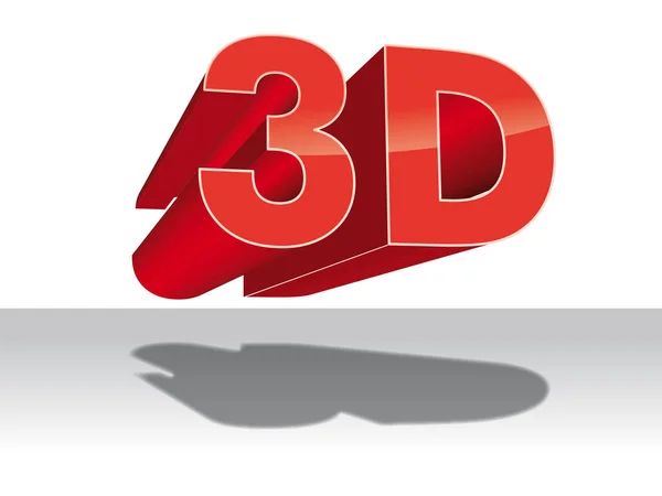 3D-Logo-Vektor dreidimensionales Fernsehen neues rotes Symbol in der Lage dritte tv — Stockvektor
