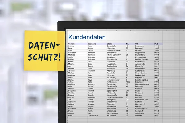 Müşteri veri listesi veri koruma gizli tablosu — Stok fotoğraf