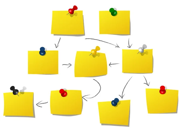 pins vektör sarı mavi renk post-it sıkı iğne eklemek