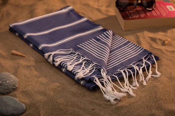 Handgeweven Hamam Turkse Katoen Handdoek Strand Stockafbeelding