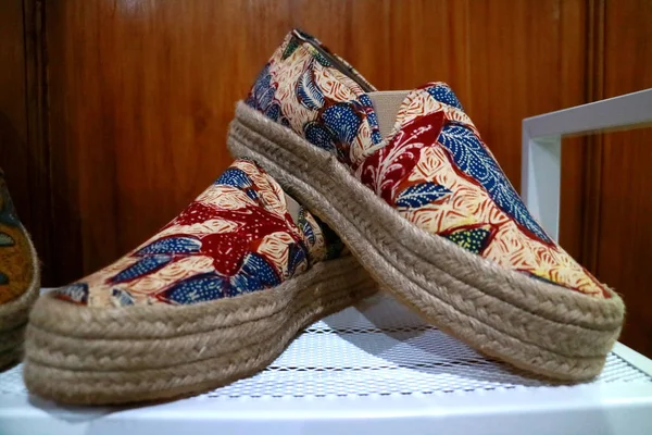 Chaussures Batik Article Unique Jakarta Indonésie Batik Est Une Technique — Photo