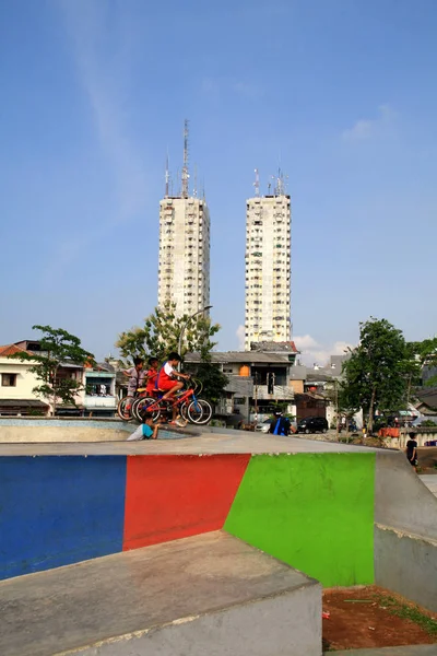 Jakarta Indonésie Septembre 2017 Skateboard Pour Enfants Kalijodo Park Nord — Photo