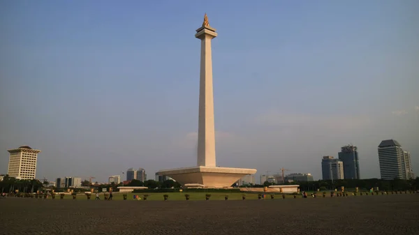 Джакарта Индонезия Октября 2017 Года Национальный Памятник Монас Икона Города — стоковое фото