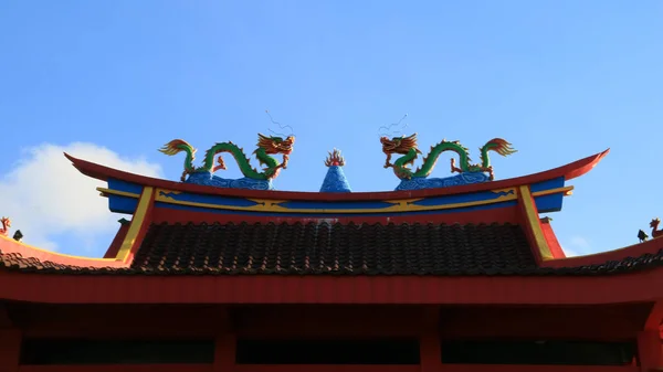 Magelang Indonesia December 2017 Dragon Decoration Chinese Temple Liong Hok — Stock Photo, Image