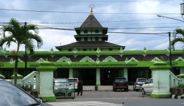 Magelang, Endonezya - 6 Şubat 2018: Magelang Ulu Camii veya Orta Java'da Mescid-i Aksa olarak bilinen.