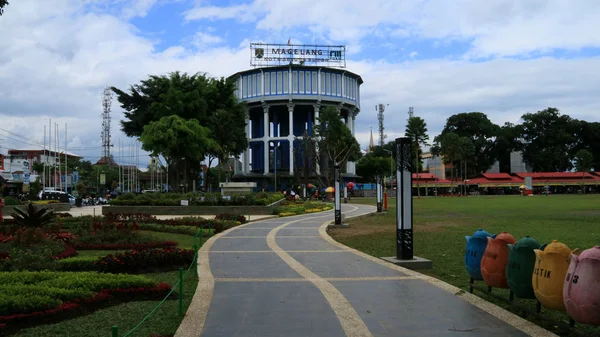 Magelang Indonesia Febrero 2018 Water Toren Torre Agua Plaza Ciudad —  Fotos de Stock