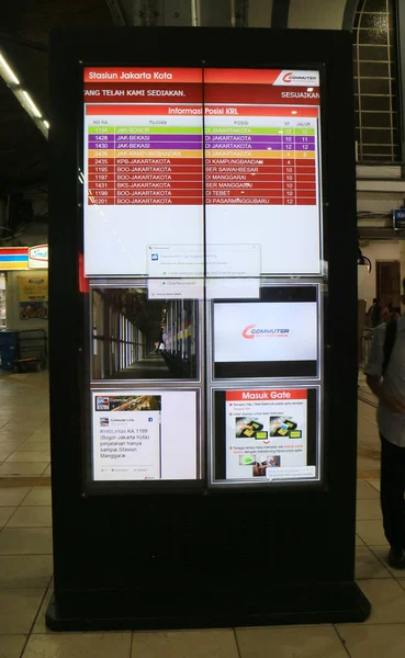 Yakarta Indonesia Abril 2018 Horario Líneas Cercanías Estación Kota Ciudad — Foto de Stock