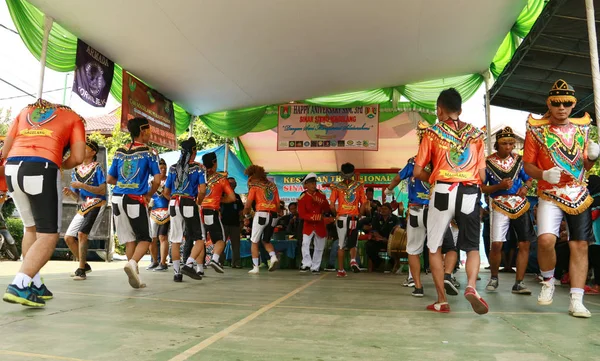 Jacarta Indonésia Maio 2018 Homem Membro Grupo Ssm Dançando Kubro — Fotografia de Stock
