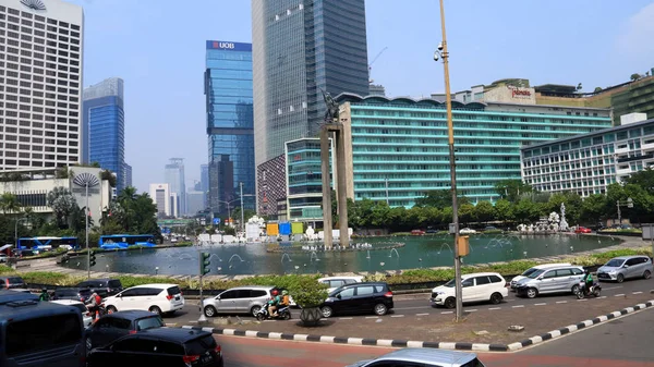 Jakarta Indonesia May 2018 View Hotel Indonesia Roundabout Bundaran Afternoon — Stock Photo, Image