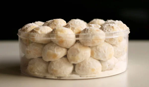 Sneeuw Wit Cookies Kue Puteri Salju Typische Delicatesse Voor Feestelijke — Stockfoto