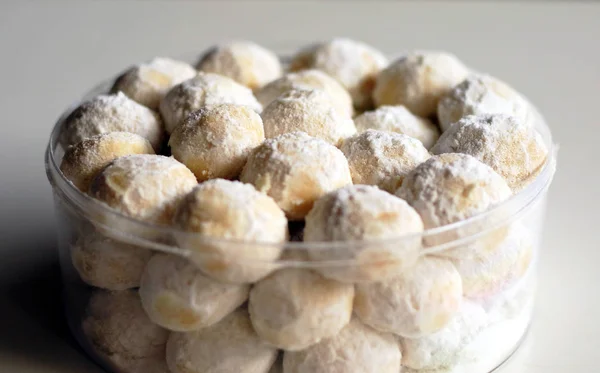 Snö Vit Cookies Eller Kue Puteri Salju Typisk Delikatess För — Stockfoto