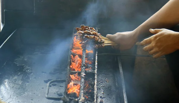 Asar Maranggi Satay Famoso Satay Carne Purwakarta Java Occidental Indonesia — Foto de Stock