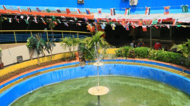 Jakarta, Endonezya - 2 Ağustos 2018: yaya geçidi tünel Jakarta Old Town bölgesinde. 