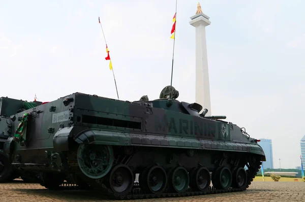 Jakarta Indonesia September 2018 Tank Bmp Marines Fighting Vehicle Indonesian — Stock Photo, Image