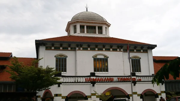 Semarang Indonésie Décembre 2018 Vue Réflexion Devant Gare Tawang Dans — Photo