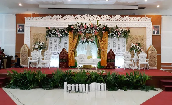 Bogor Indonesia Diciembre 2018 Decoración Del Pasillo Para Ceremonia Boda — Foto de Stock