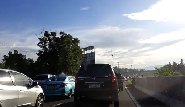 Bogor Indonesia March 2019 Traffic Jagorawi Toll Road Morning — Stock Photo, Image