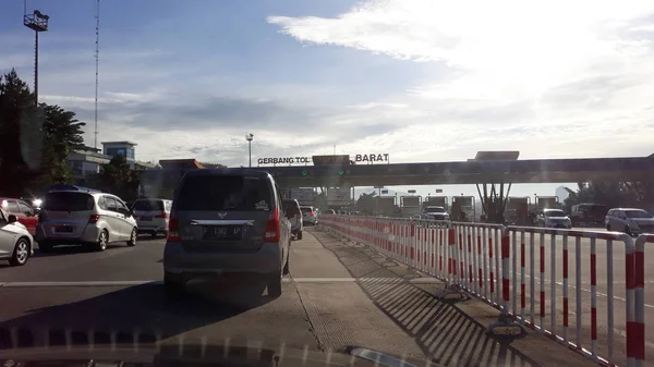 Bogor Indonesia Marzo 2019 Tráfico Sentul Barat Toll Gates Pintu — Foto de Stock
