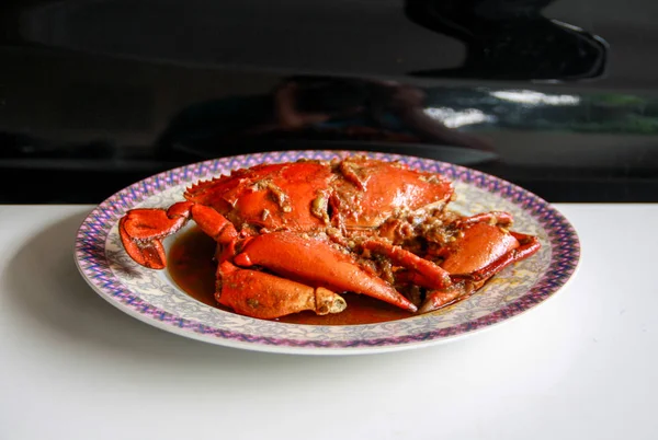 Krabba Padang Sauce Eller Padang Crab Indonesiska Kepiting Saus Padang — Stockfoto
