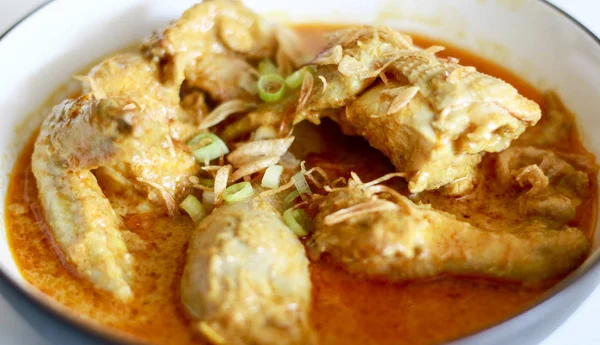 Indonesian Gulai Ayam Indonesian Chicken Curry Bowl White Background — Stock Photo, Image
