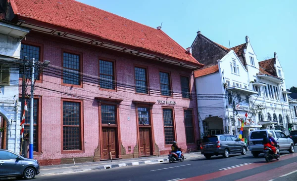 雅加达 印度尼西亚 2019年7月10日 Toko Merah 红色商店 是位于雅加达老城的荷兰殖民地标 建于1730年 是雅加达最古老的建筑之一 — 图库照片